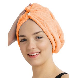 Chanar s.r.o Rychleschnoucí froté turban na vlasy, oranžový