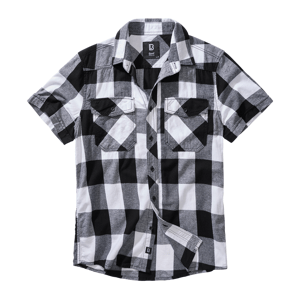 Košile kr. rukáv Brandit Check Shirt bílá/černá Velikost: 2XL