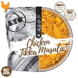 Hlavní jídlo LYOfood Kuřecí Tikka Masala; běžná porce 95 g