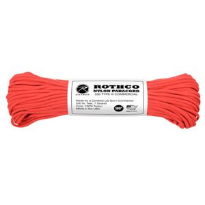 ROTHCO Šňůra PARACORD nylon 550LB 30m 4mm ČERVENÁ Barva: Červená