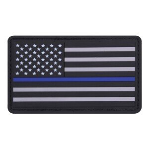 ROTHCO Nášivka USA vlajka MODRÁ linka plast VELCRO