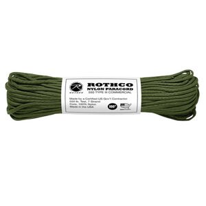 ROTHCO Šňůra PARACORD nylon 550LB 30m 4mm OLIV Barva: Zelená