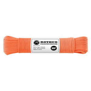 ROTHCO Šňůra PARACORD polyester 550LB 30m 4mm REFLEXNÍ ORANŽOVÁ Barva: Oranžová