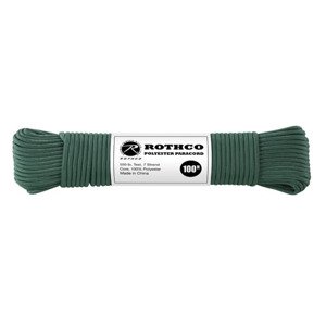 ROTHCO Šňůra PARACORD polyester 550LB 30m 4mm TMAVĚ ZELENÁ Barva: Zelená