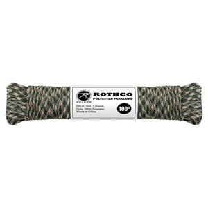 ROTHCO Šňůra PARACORD polyester 550LB 30m 4mm WOODLAND Barva: US WOODLAND