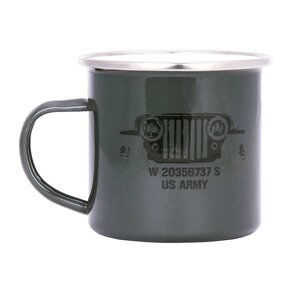 FOSCO Hrnek US ARMY JEEP smaltovaný 300 ml ZELENÝ Barva: Zelená