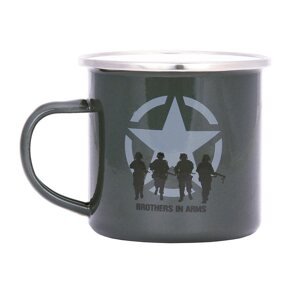 FOSCO Hrnek BROTHERS IN ARMS smaltovaný 300 ml ZELENÝ Barva: Zelená