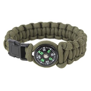 ROTHCO Náramek SURVIVAL PARACORD s kompasem ZELENÝ Barva: Zelená, Velikost: 7