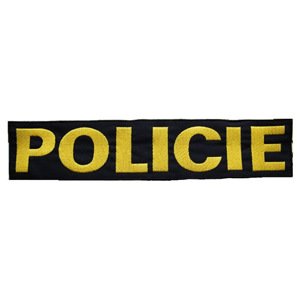 NAVYS Nášivka POLICIE velká ČERNÁ se žlutou nití Barva: Černá