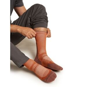 Pánské merino turistické ponožky ICEBREAKER Mens Hike+ Light Crew, Dusty Clay/Carob velikost: L