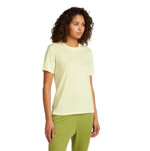 Dámské merino tričko s krátkým rukávem ICEBREAKER Wmns Linen SS Tee Stripe, Citrine/Snow/S velikost: M