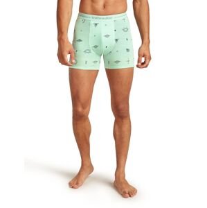 Pánské merino boxerky ICEBREAKER Mens 150 Anatomica Boxers Explore More, Mint/Aop velikost: S