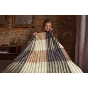 Top textil Mikroflanelová deka vlnkovaná 150x200 cm fialová/béžová