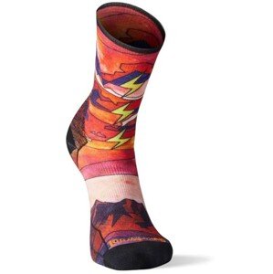 Smartwool ATHLETE EDITION RUN PRINT CREW tandoori orange Velikost: L ponožky