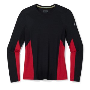 Smartwool MERINO SPORT LONG SLEEVE CREW black-rythmic red Velikost: L pánské tričko s dlouhým rukávem