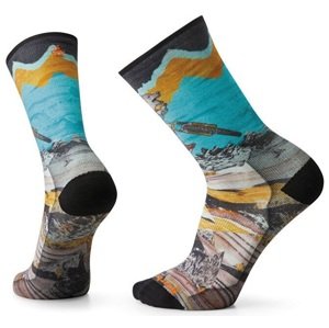 Smartwool BIKE ZERO CUSHION WOLF PRINT CREW multi color Velikost: M ponožky