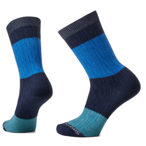 Smartwool EVERYDAY COLOR BLOCK CABLE CREW deep navy Velikost: M ponožky