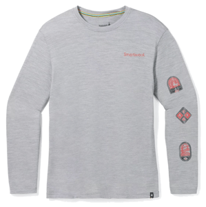 Smartwool OUTDOOR PATCH GRAPHIC LONG SLEEVE TEE light gray heather Velikost: M tričko