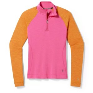 Smartwool W CLASSIC THERMAL MERINO BL 1/4 ZIP B power pink Velikost: XL spodní prádlo
