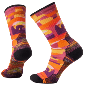 Smartwool W HIKEC BEAR COUNTRY PRINT CREW orange rust Velikost: L ponožky