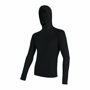 SENSOR MERINO DF pánské triko dl. rukáv s kapucí černá Velikost: XL