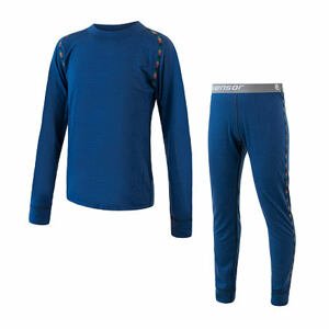 SENSOR MERINO AIR SET dětský triko dl.rukáv + spodky tm.modrá Velikost: 90