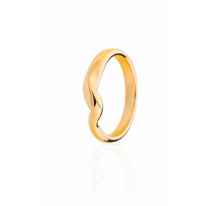 franco bene Zahnutý prsten - zlatý Velikost prstenu: 6 (52 mm)