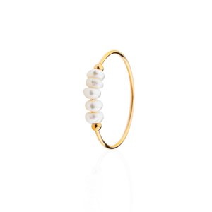 franco bene Perličkový prsten - zlatý Velikost prstenu: 5 (48 mm)