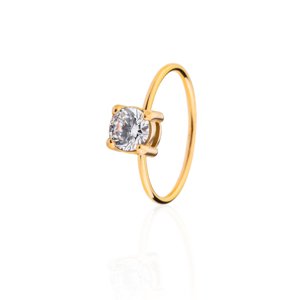 franco bene Diamond prsten se stříbrným kamínkem (úzký) Velikost prstenu: 6 (52 mm)