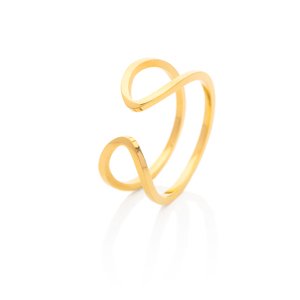 franco bene Dvousečný prsten - zlatý Velikost prstenu: 6 (52 mm)