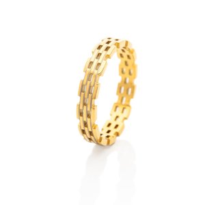 franco bene Poskládaný prsten - zlatý Velikost prstenu: 6 (52 mm)