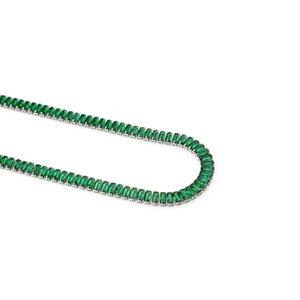 franco bene Stříbrný crystal náhrdelník - zelený