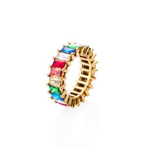 franco bene Crystal prsten - barevný Velikost prstenu: 6 (52 mm)