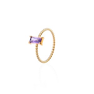 franco bene Diamond prsten s fialovým kamínkem (úzký) Velikost prstenu: 6 (52 mm)