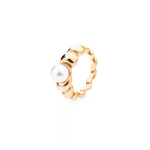 franco bene Zkroucený prsten s perlou Velikost prstenu: 6 (52 mm)