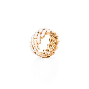 franco bene Dvouřadý prsten - bílý Velikost prstenu: 6 (52 mm)