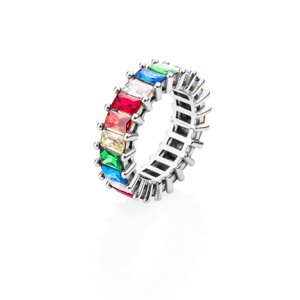 franco bene Stříbrný crystal prsten - barevný Velikost prstenu: 6 (52 mm)