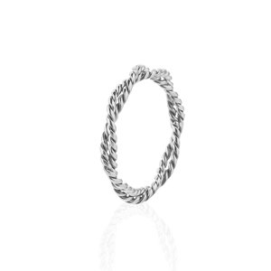 franco bene Double zkroucený prsten - stříbrný Velikost prstenu: 6 (52 mm)