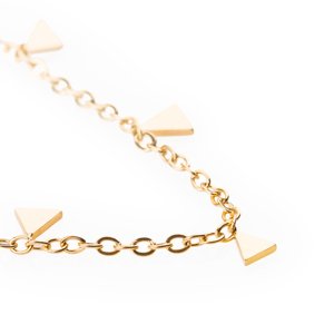 franco bene Minimalist náhrdelník s trojúhelníčky - zlatý