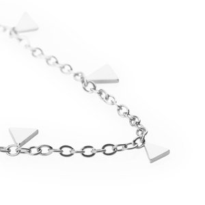 franco bene Minimalist náhrdelník s trojúhelníčky - stříbrný