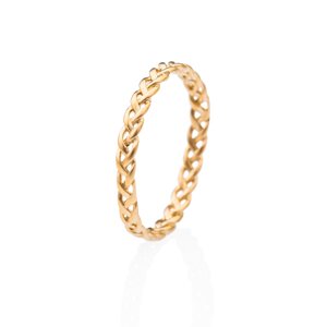 franco bene Zapletený prsten (úzký) - zlatý Velikost prstenu: 6 (52 mm)