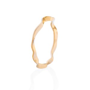 franco bene Deformovaný prsten (úzký) - zlatý Velikost prstenu: 7 (56 mm)