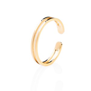 franco bene Dvojitý prsten - zlatý Velikost prstenu: 6 (52 mm)
