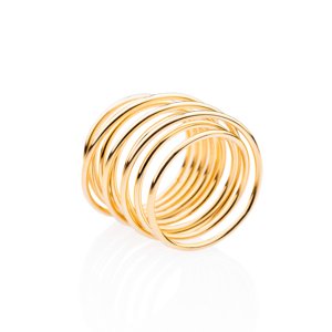 franco bene Zamotaný prsten (široký) - zlatý Velikost prstenu: 7 (56 mm)