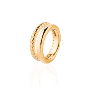 franco bene Bulky 2v1 prsten - zlatý Velikost prstenu: 7 (56 mm)