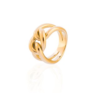franco bene Zapletený prsten - zlatý Velikost prstenu: 6 (52 mm)