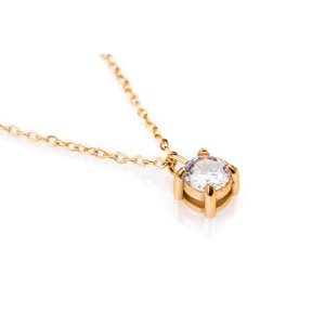 franco bene Diamond pozlacený náhrdelník - stříbrný