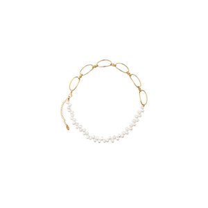 franco bene Chained náhrdelník s perlami - široký