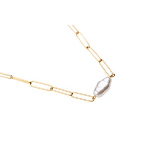 franco bene Chained náhrdelník s perlou