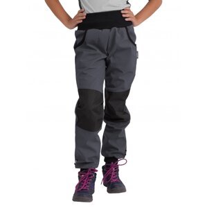 Unuo, Dětské softshellové kalhoty s fleecem Street Strong, Tm. šedá Velikost: 104/110